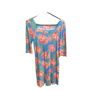 Lilly Pulitzer Women Size Small Shift Knit Dress Stretch Floral Sundress